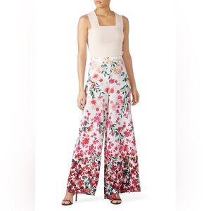 Marchesa Notte women  Floral Wide Leg Pants sz 14 Designer